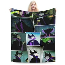 Maleficent Blanket Cozy Warm Flannel Throw Blanket for Living Room Bedroom Bed Sofa Car, All Seasons Fleece Blankets Gifts for Kids Teens Adults 40"X30"