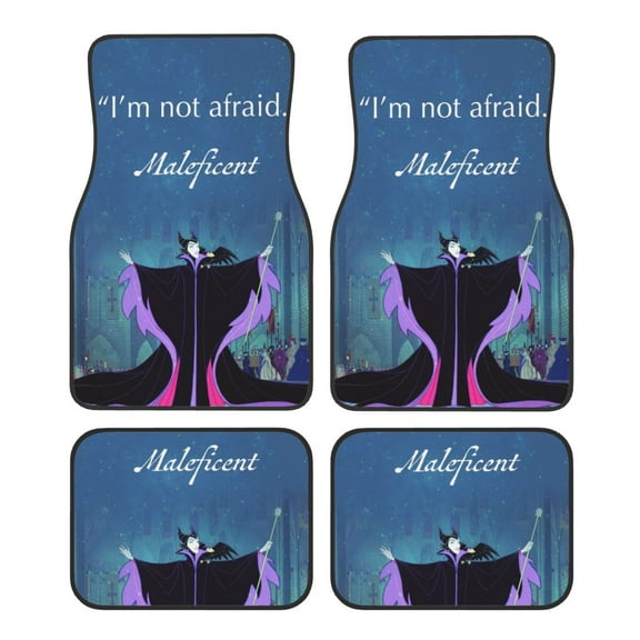Maleficent Car Floor Mats Set of 4, Anti-Skid Universal Automotive Carpet Front Rear Floor Foot Pads Interior Accessories Decorative for Vehicle Car Truck SUV Van