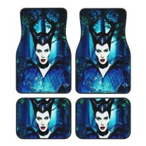 Maleficent Car Floor Mats Set of 4, Anti-Skid Universal Automotive Carpet Front Rear Floor Foot Pads Interior Accessories Decorative for Vehicle Car Truck SUV Van