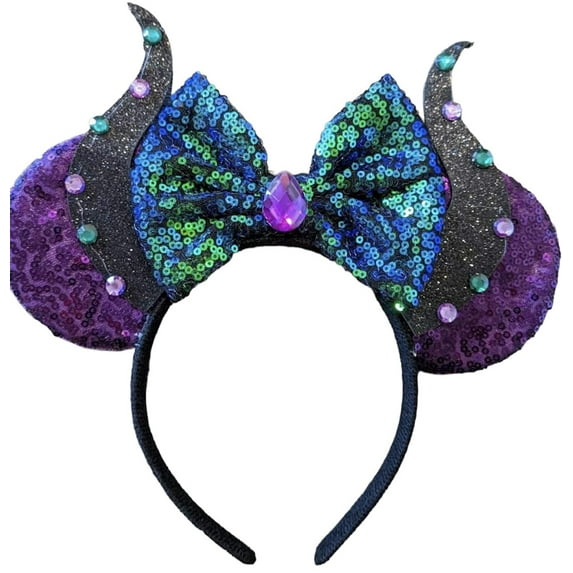 Maleficent Mickey Ears Inspired Minnie Ears Headband / Purple Minnie Ears / Halloween Minnie Ears