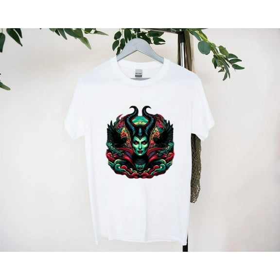 Maleficent T-Shirt with Elegant Shadowy Expression, for men & women, up to size 5XL.