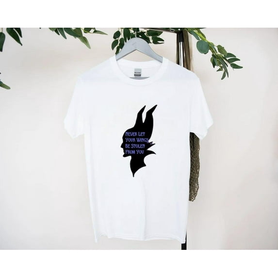 Maleficent T-Shirt with Minimalist Villainous Design, for men & women, up to size 5XL.