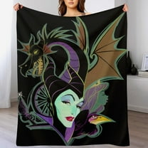 Maleficent Throw Blanket Cozy Warm Flannel Blanket for Living Room Bedroom Bed Sofa Camping Travel, All Seasons Fleece Blankets Gifts for Kids Girls Boys Adults 40"x30"