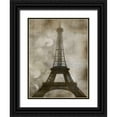 thumbnail image 1 of Malek, Honey 12x14 Black Ornate Wood Framed with Double Matting Museum Art Print Titled - Vintage Eiffel I, 1 of 4