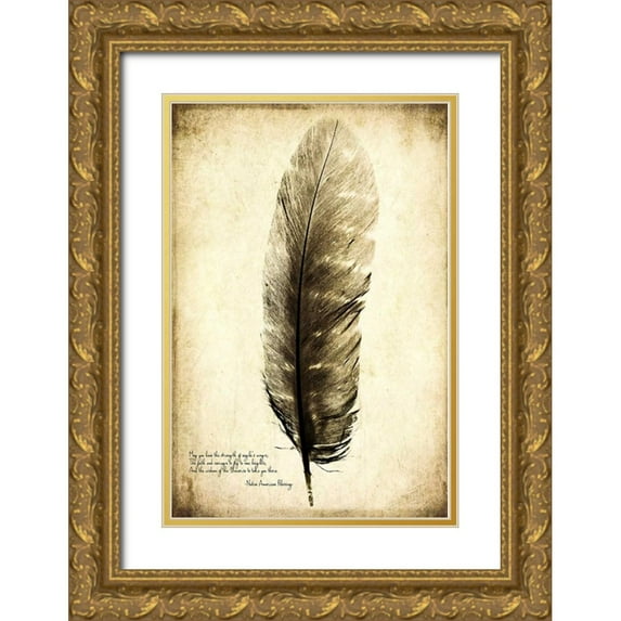 Malek, Honey 17x24 Gold Ornate Wood Framed with Double Matting Museum Art Print Titled - Feather on the Wind I