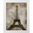 thumbnail image 1 of Malek, Honey 19x24 White Modern Wood Framed Museum Art Print Titled - Vintage Eiffel I, 1 of 4