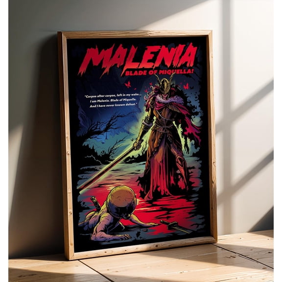 Malenia Blade Of Miquella Video Game Poster, Gaming Wall Art, Unframed Paper Poster 8x10in