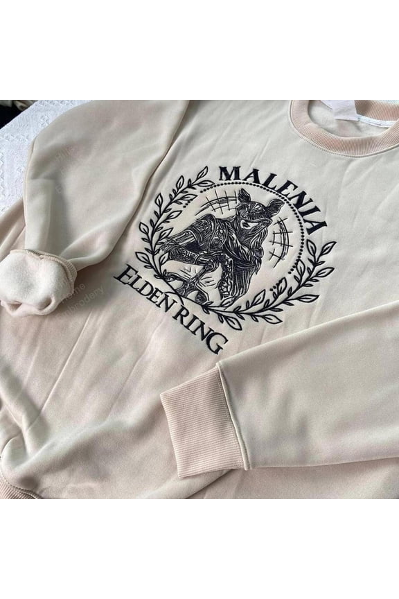 Malenia Embroidered Sweatshirt, Elden Ring Gamer Gift, Custom Embroidered Sweatshirt