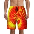 thumbnail image 1 of Males Board Shorts Color Tie Dye Casual Swim Trunks Orange Red Purple Quick Dry Running Surf Quality, 1 of 6