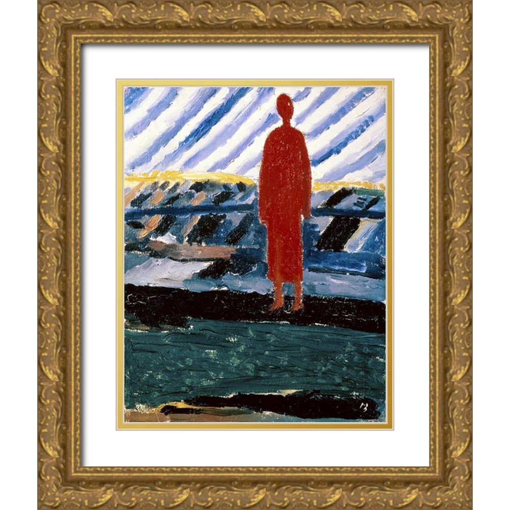 Malevich, Kazimir 15x18 Black Ornate Wood Framed with Double