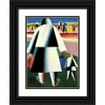 thumbnail image 1 of Malevich, Kazimir 19x24 Black Ornate Wood Framed with Double Matting Museum Art Print Titled - To The Harvest, Marfa and Wanka, 1 of 4