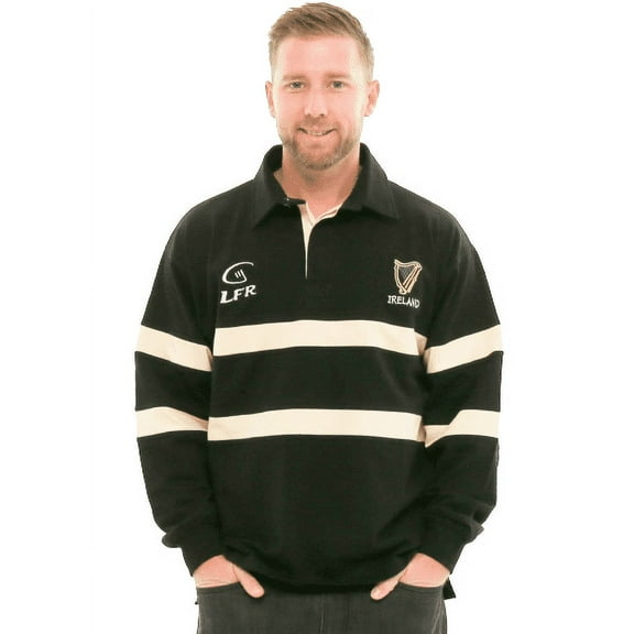Malham Harp Ireland Longsleeve Striped Men's Rugby Shirt 100% Cotton