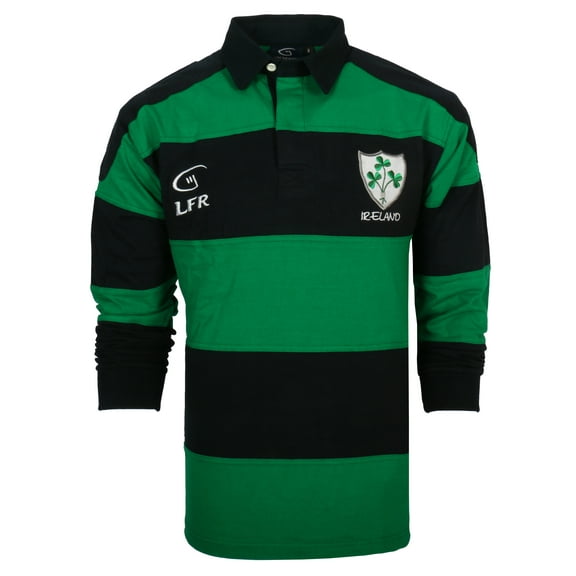 Malham Ireland Longsleeve Striped Rugby Shirt for Men 100% Breathable Cotton