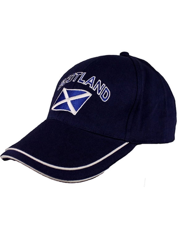Scotland Saltire Curved Flag Baseball Cap 100% Cotton