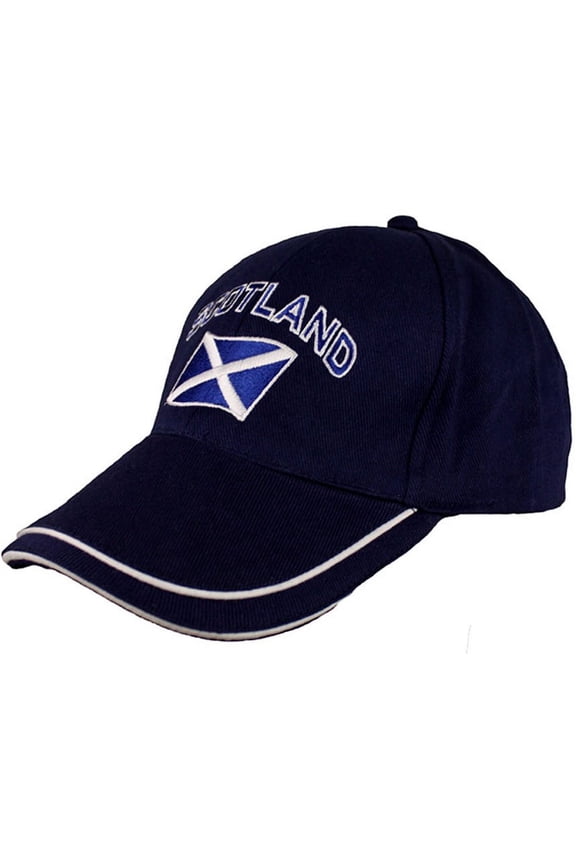 Scotland Saltire Curved Flag Baseball Cap 100% Cotton