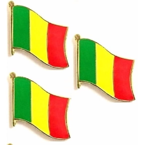 Mali Flag Lapel Pins, Pack of 3