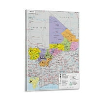 Mali Map Posters Artworks Canvas Poster Room Aesthetic Wall Art Prints Home Modern Decor Gifts 24x36inch(60x90cm)