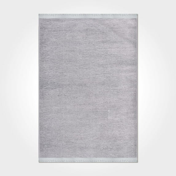 Malia Grey Flat Natural Latex Area Rugs for Living Room Jacquard Textured Modern Rugs Soft Geometric Rug for Bedroom Mid Century Washable Rug Non-Slip Bohemian Perfect for Dining Room Office