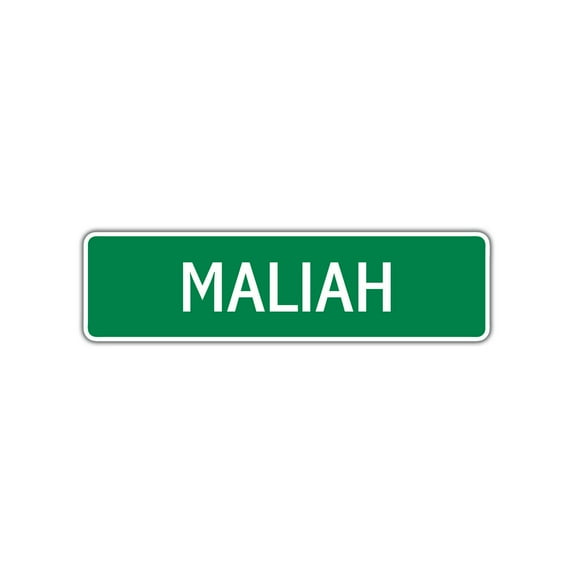 Maliah Girls Children Name Letter Printed Plaque Decoration Novelty Label Indoor Outdoor Unique Wall Unique Aluminum Metal Sign 4"x18"