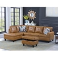 thumbnail image 1 of Malibu 97" Wide 3 Pieces Faux Letter Left Facing Sofa Set With Ottoman, 1 of 4