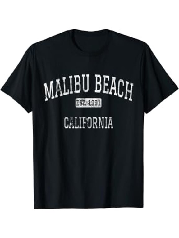 Malibu Beach California CA Vintage T-Shirt