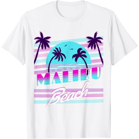 Malibu Beach California Surfing Surf Ocean Vintage T-Shirt