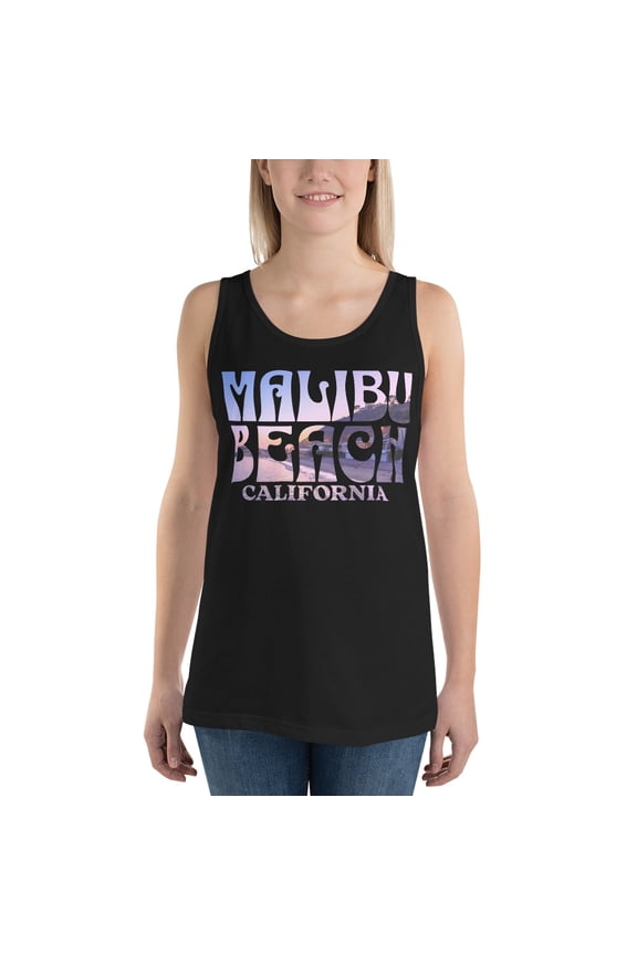 Malibu Beach, California Tank Top Women | Spring Break Summer Vacation Tank (L)