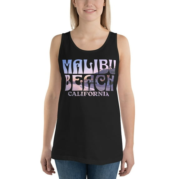 Malibu Beach, California Tank Top Women | Spring Break Summer Vacation Tank (XL)