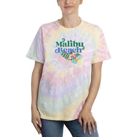 Malibu Beach Surfer Girl Tie Dye Spiral Women -Image by Shutterstock, Female XX-Large