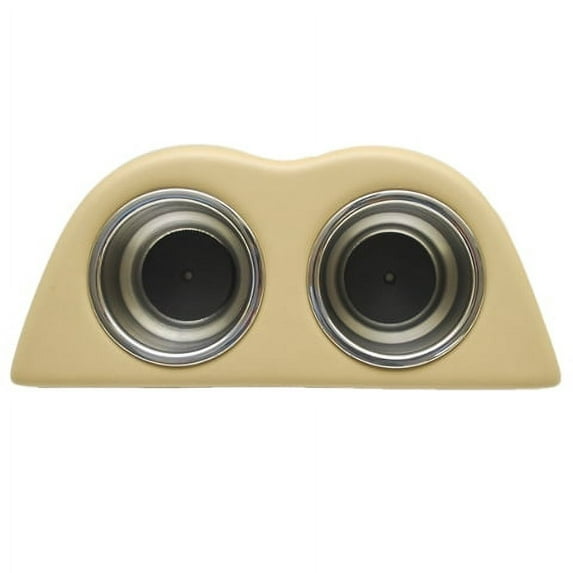 Malibu Boat Dual Cup Holder Panel | 13 1/2 Inch Beige Vinyl Stainless