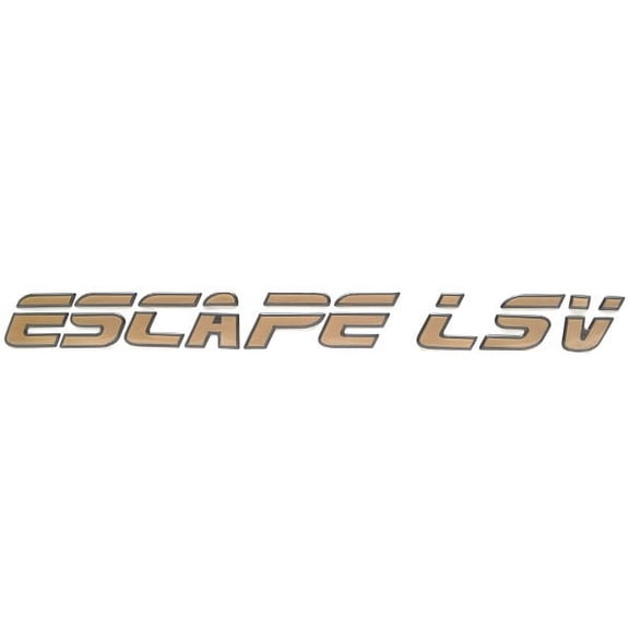 Malibu Boat Raised Decal | Escape LSV Gold Charcoal 21 3/8 x 2 Inch