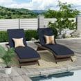 thumbnail image 1 of Malibu Brown Wicker Reclining Chaise Lounge (Set of 2), 1 of 6