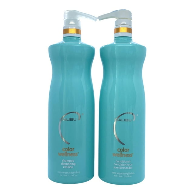 Malibu C Color Wellness Shampoo and Conditioner Combo Pack, 1 Liter / 33.8 Oz for Color Treated