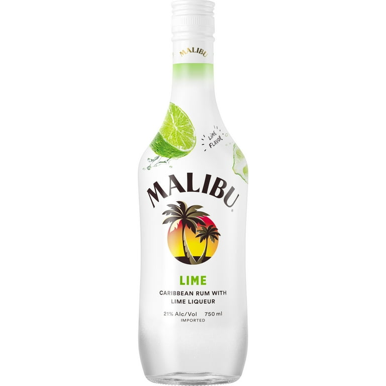 Malibu Caribbean Rum with Lime Flavored Liqueur 750mL, 42 Proof