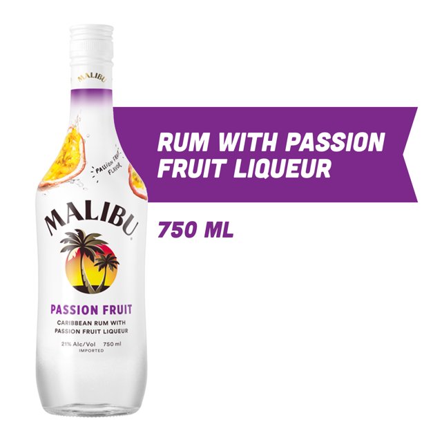 Malibu Caribbean Rum with Passion Fruit Flavored Liqueur 750mL, 42