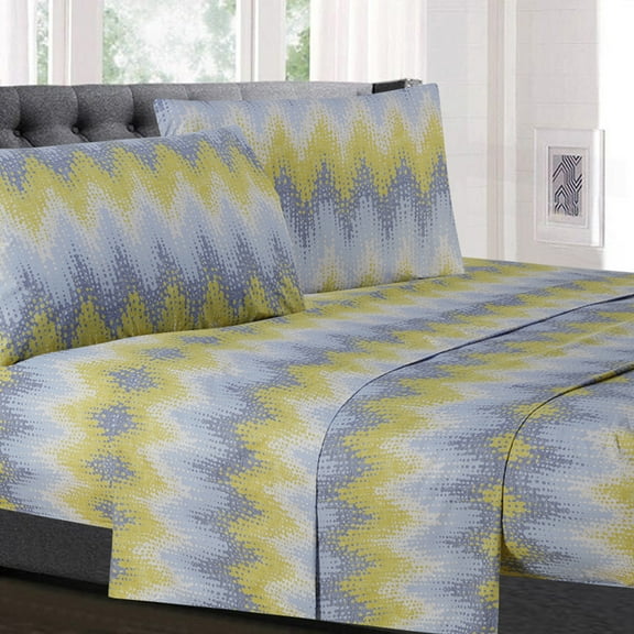 Malibu Chevron Pattern 4-Piece 1500 Supreme Collection Sheet Set