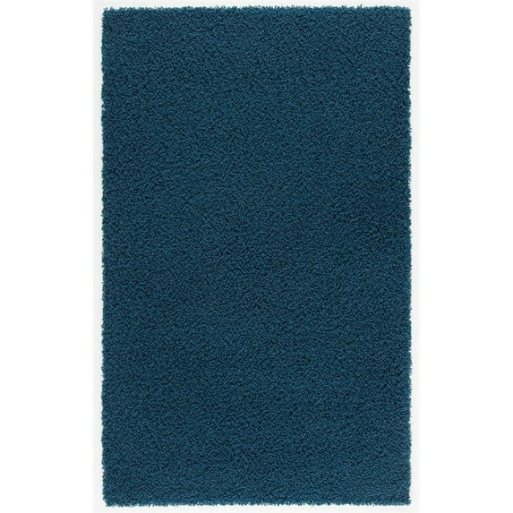 Malibu Collection Modern Shaggy Area Rug 8x10 Navy