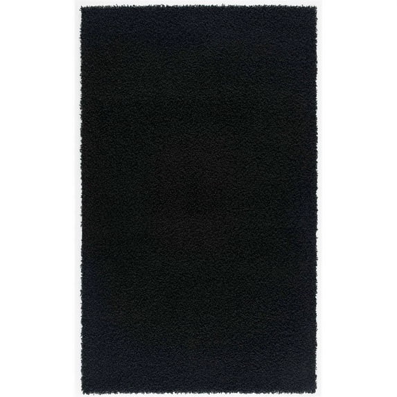 Malibu Collection Modern Shaggy Area Rug 9x12 Black