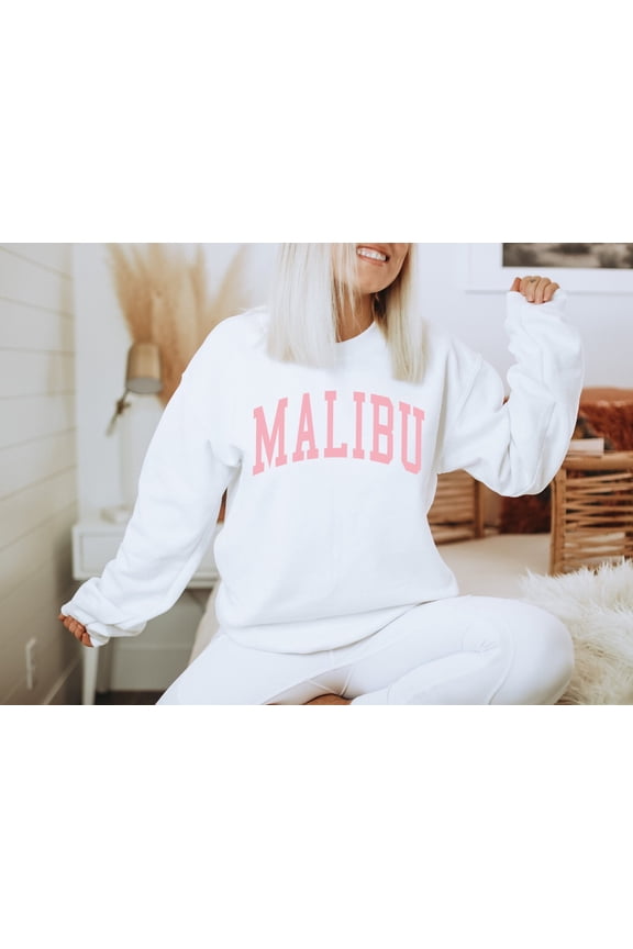 Malibu Crewneck, Trendy Crewneck, Oversized Crewneck, Her, Aesthetic Sweatshirt, Women's Preppy Fashion Sweatshirt, All Size S-5Xl