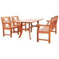 Malibu Ecofriendly 4piece Outdoor Hardwood Dining Set with Rectangle