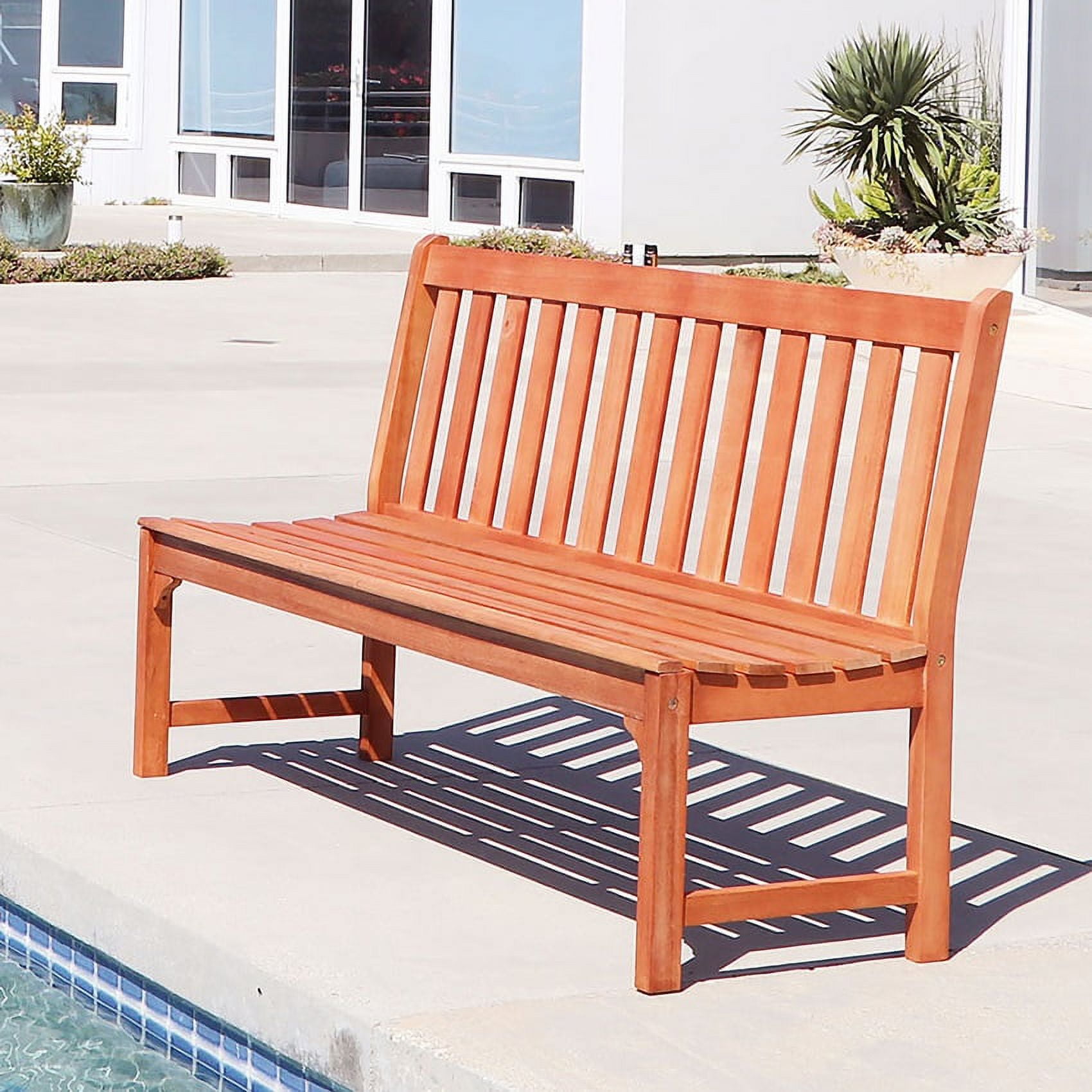 Malibu Eco friendly 5 foot Outdoor Hardwood Garden Armless Bench
