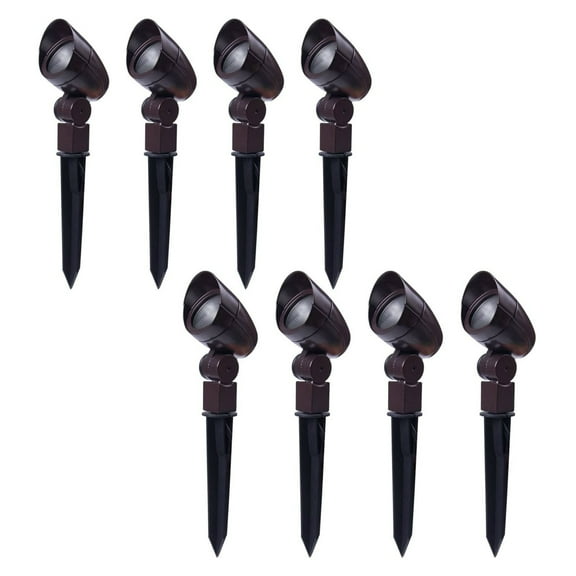 Malibu Equinox LED 3W Landscape Lights 8 Pack Outdoor Spotlighting Weatherproof Lights Low Voltage Floodlight for Garden,Lawn,Driveway,Yard Outdoor Lighting 8409-1607-08