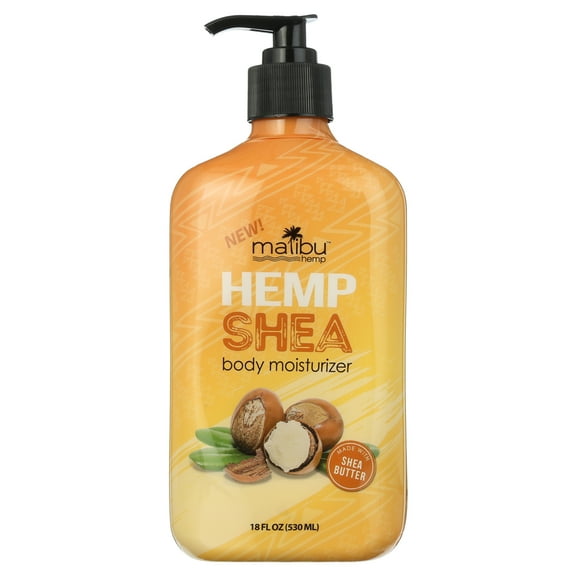 Malibu Hemp Shea Body Moisturizer for Dry Skin, 18 fl oz