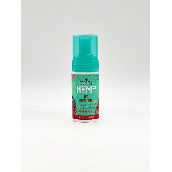 Malibu Hemp Sunless Tanning Mousse Medium Let's Glow Crazy 3.4oz
