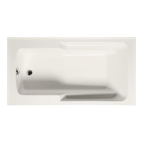 Malibu Home Bondi ADA LH Rectangle Whirlpool Bathtub 60"x 32"x 18" in Biscuit