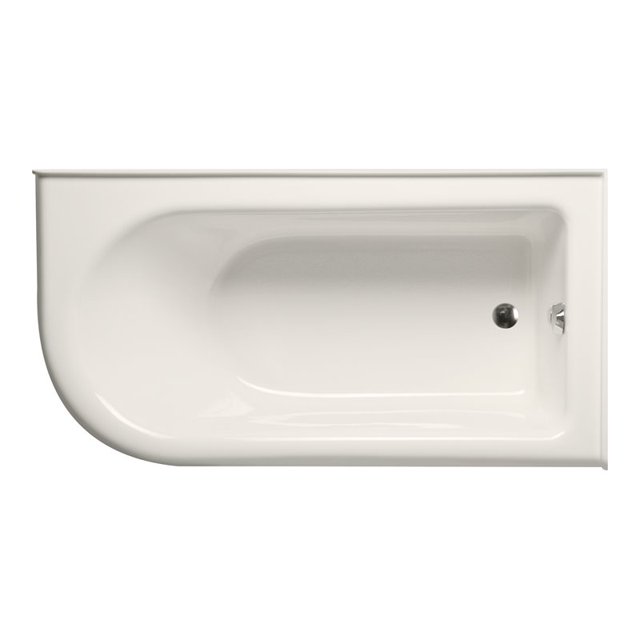 Malibu Home Broad RH Massaging Air Jet Bathtub 60"x 32"x 21" in Biscuit