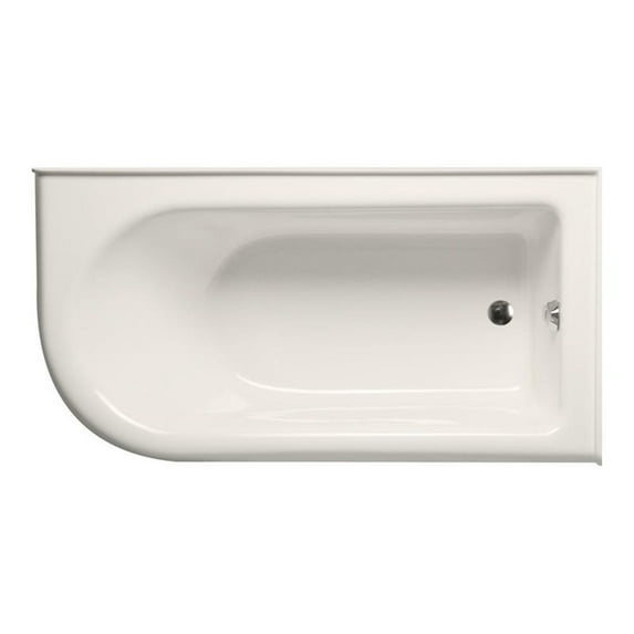 Malibu Home Broad RH Massaging Air Jet Bathtub 60"x 32"x 21" in Biscuit