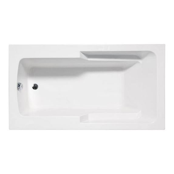 Malibu Home Coronado ADA Rectangle Whirlpool Bathtub 60"x 30"x 18" in White