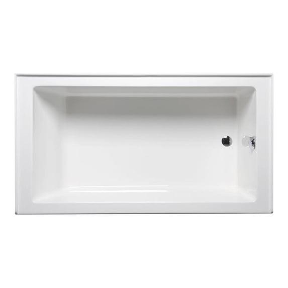 Malibu Home Driftwood RH Rectangle Whirlpool Bathtub 72"x 34"x 22" in White