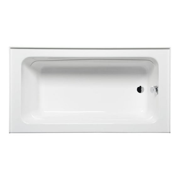 Malibu Home La Jolla ADA RH Rectangle Soaking Bathtub 60"x 30"x 18" in White